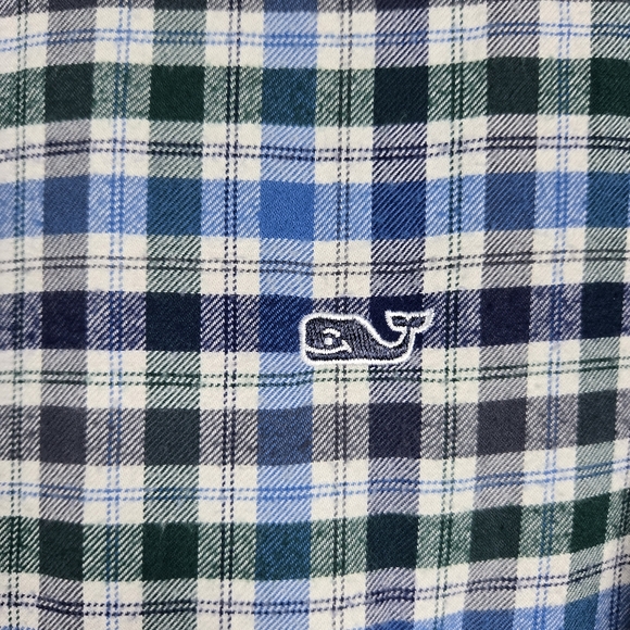 Vineyard Vines Slim Fit Whale Shirt Long Sleeve Button Down Flannel Size Medium - Picture 4 of 13